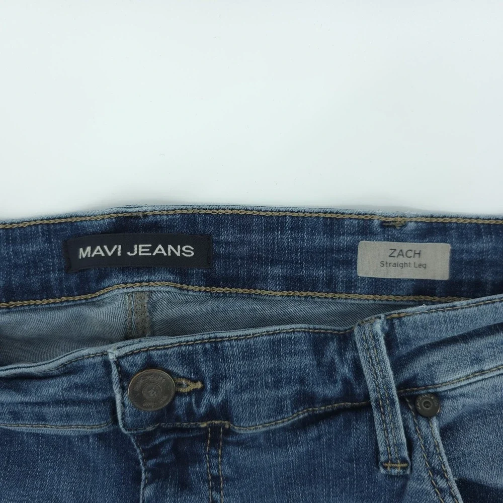 Mavi Zach Straight Leg Jeans‎ Mens 38x32 Blue Denim Cotton Blend Comfort Stretch